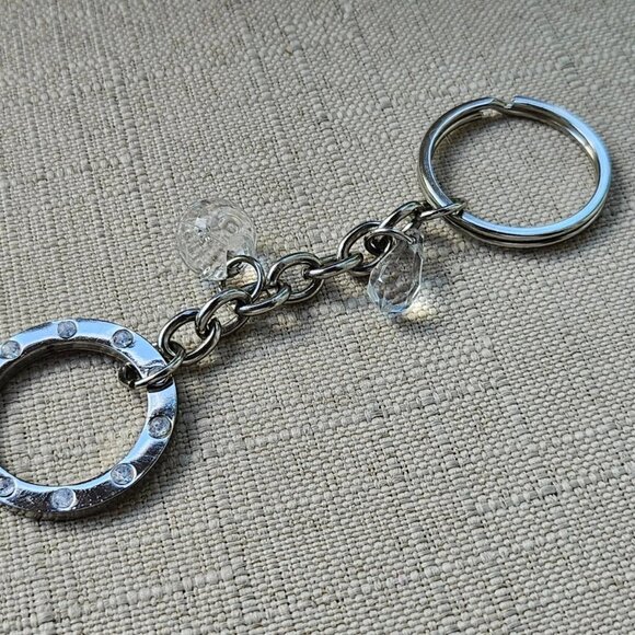 Nine & Company Key Chain Silver Tone Fashion Keys Holder Crystals Accent - Picture 8 of 10